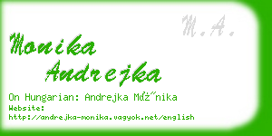 monika andrejka business card